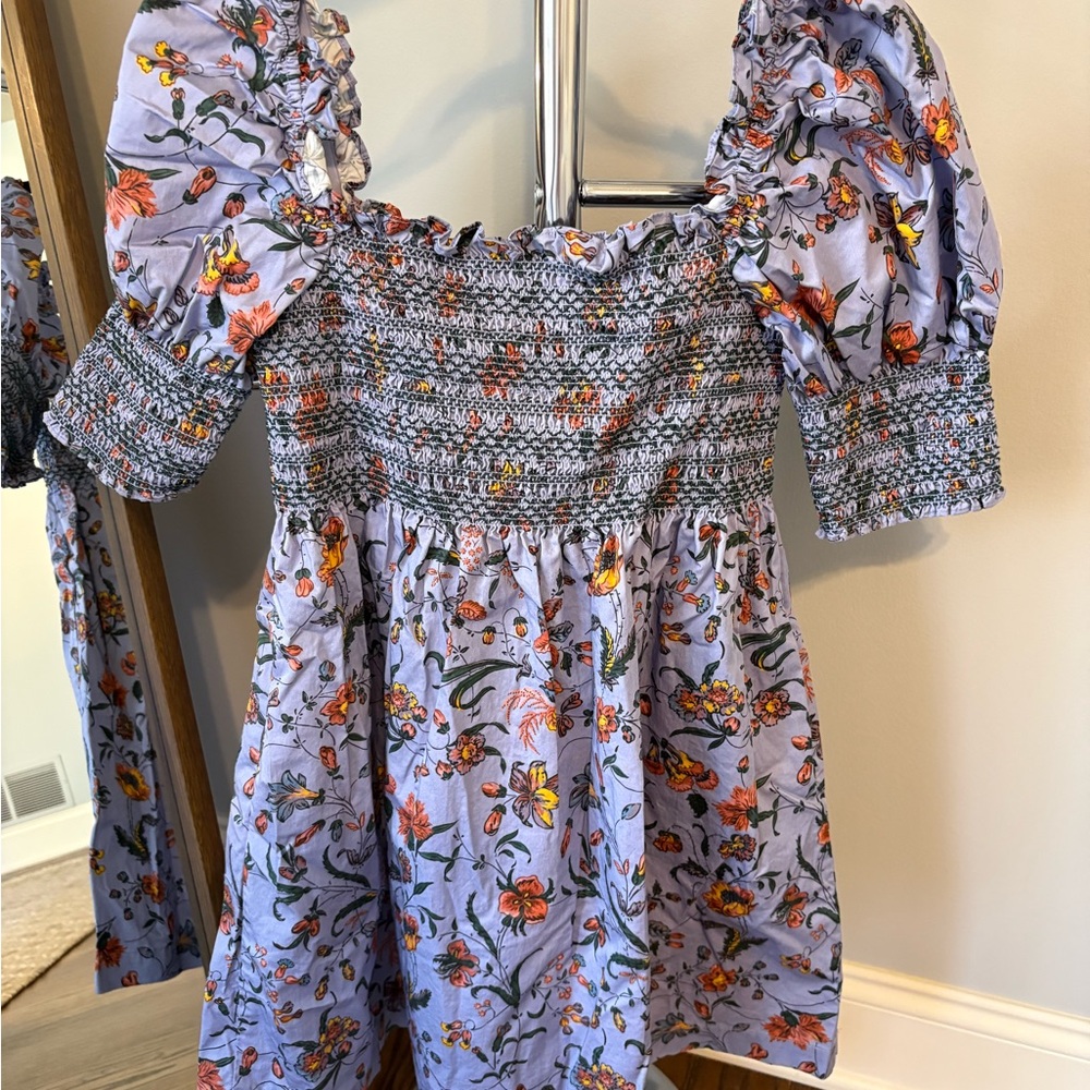 Hill house nap dress- floral with lilac and orange